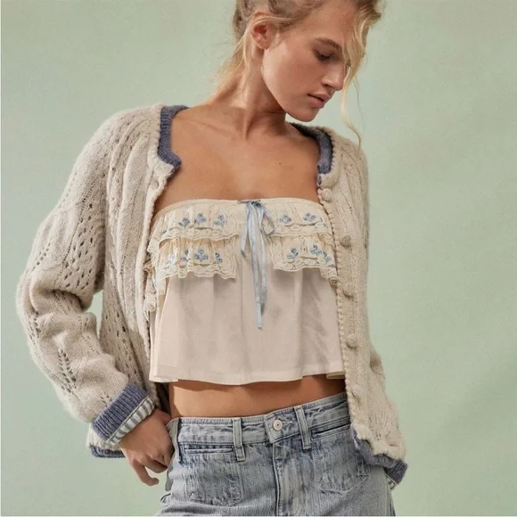 Free People Thalia Embroidered Tube Top (size L and XL) - Picture 1 of 14
